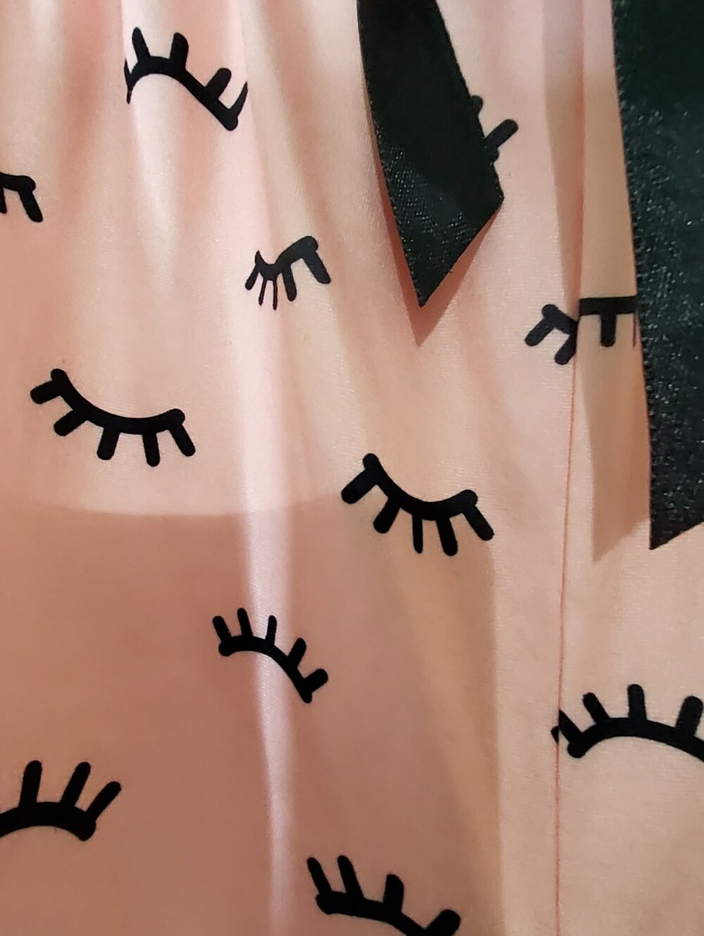 Girl's 2 Piece Cat Face Pajama Short Sleep Lounge Tee Set Black/Pink - Picture 8 of 12